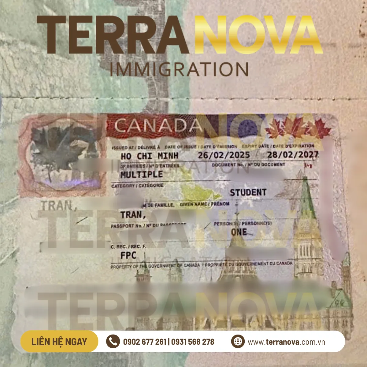 Hai con của gia đình 4 thành viên đã nhận được visa du học Canada, mở đường cho hành trình định cư thành công theo diện AIP cùng TerraNova