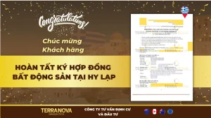 Chúc mừng khách hàng TerraNova hoàn tất ký hợp đồng bất động sản Hy Lạp