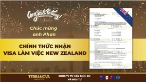 Chúc mừng anh Phan thành công xin visa làm việc tại New Zealand
