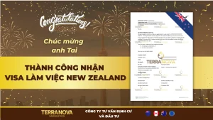 Chúc mừng anh Tai thành công xin visa làm việc tại New Zealand cùng TERRANOVA