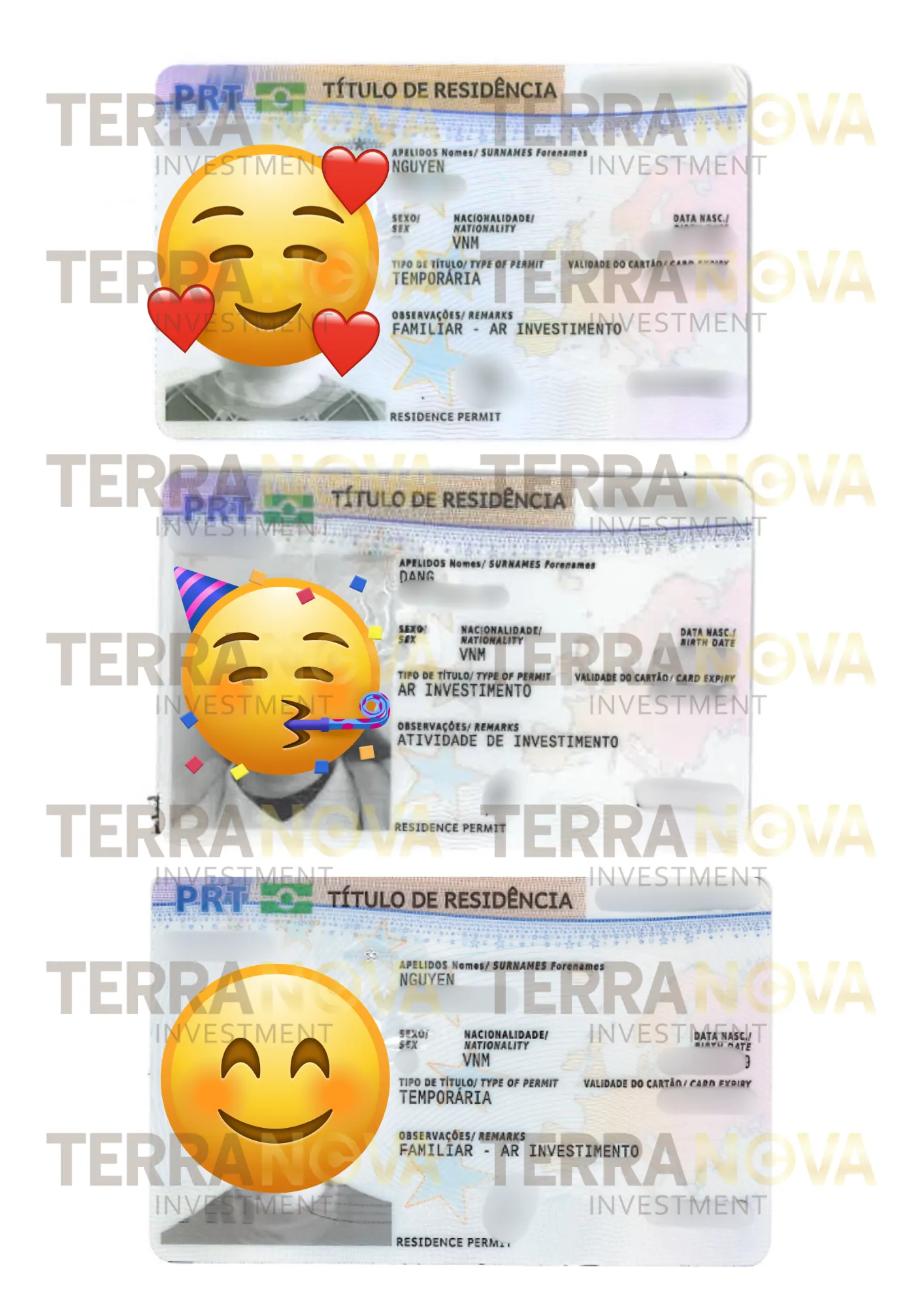 Thẻ cư trú Bồ Đào Nha ARI Card của gia đình 3 người chị A.