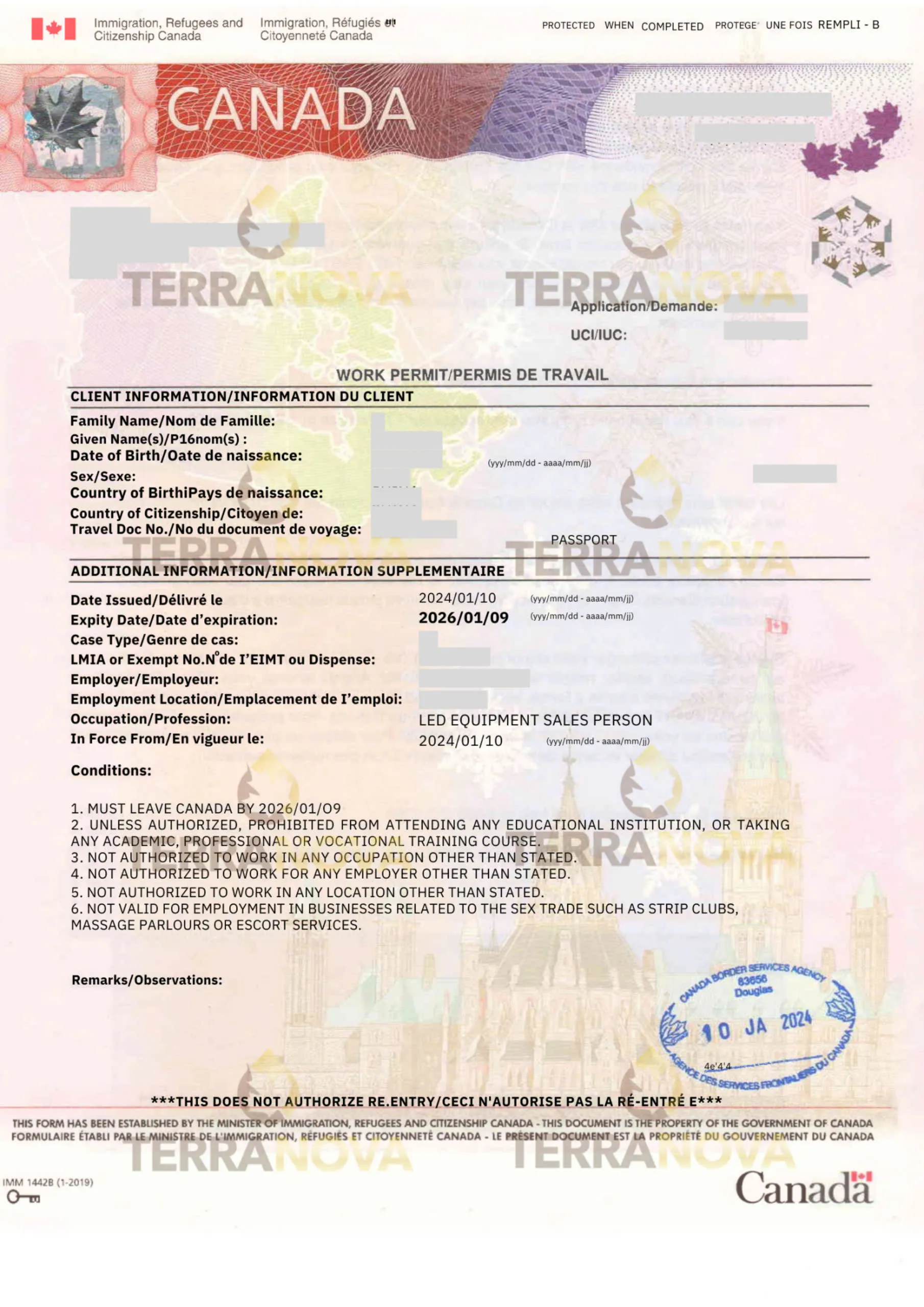 Với sự tư vấn từ đội ngũ giàu kinh nghiệm TerraNova, anh Nguyễn chính thức nhận được Visa Work Permit Canada với thời hạn 2 năm
