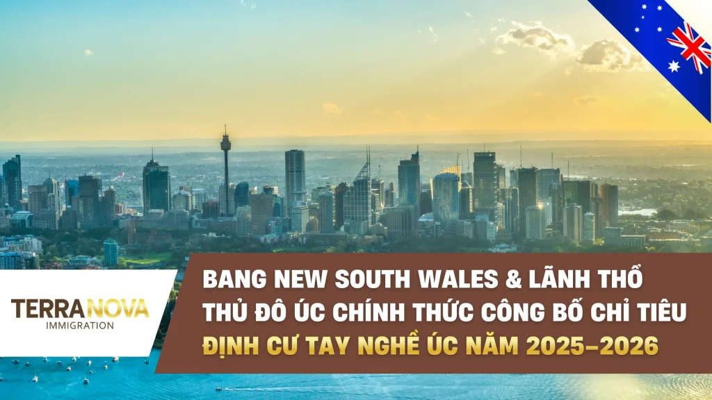 Bang New South Wales (NSW) và Lãnh thổ Thủ đô Úc (ACT) chính thức công bố chỉ tiêu định cư Úc năm 2025–2026