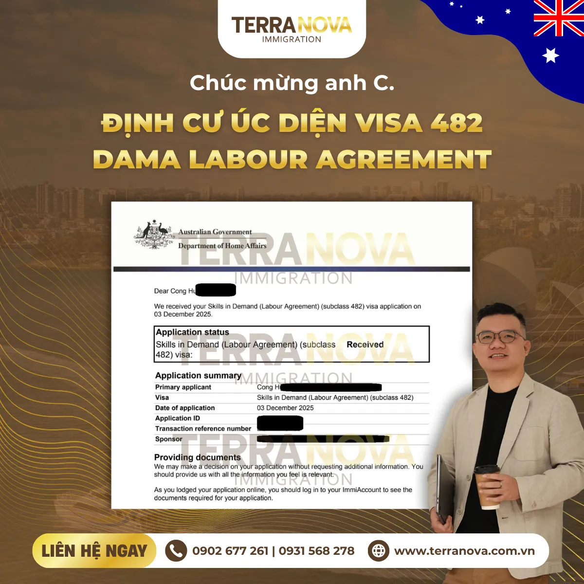Nhờ sự chuẩn bị kỹ lưỡng và định hướng đúng ngay từ đầu, hồ sơ visa 482 DAMA Labour Agreement của anh C. đã được xét duyệt thuận lợi, đúng với mục tiêu ban đầu.