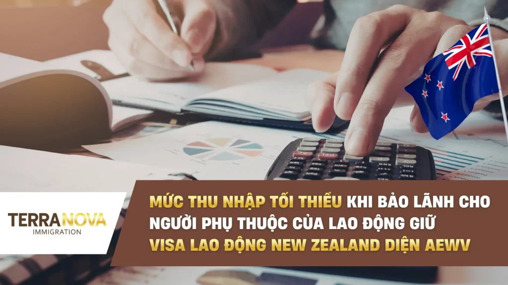 Mức thu nhập tối thiểu khi bảo lãnh cho con cái phụ thuộc của lao động giữ visa lao động New Zealand diện AEWV