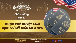 Chúc mừng anh K. – Kỹ sư EV được phê duyệt I-140 diện EB-2 NIW