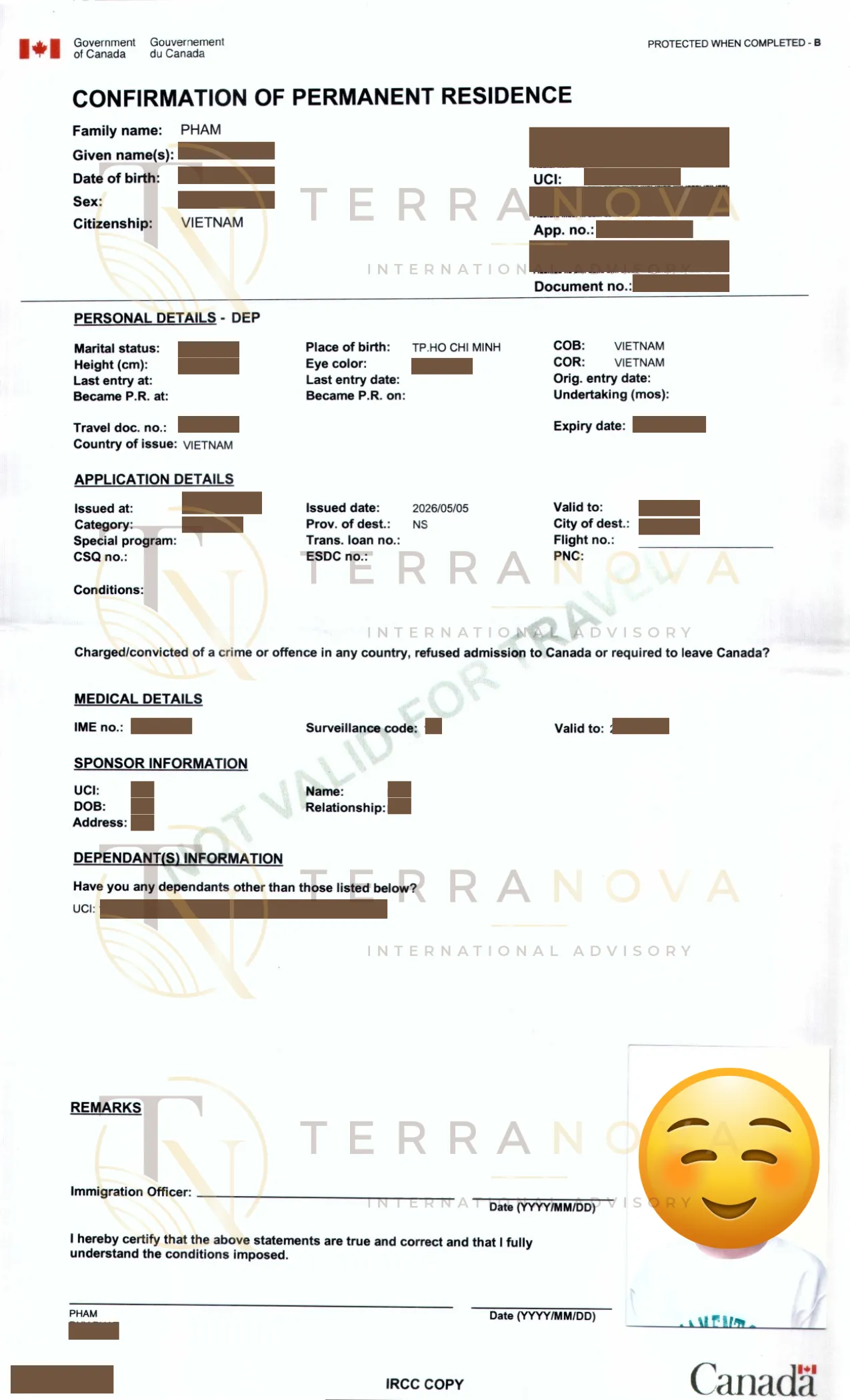 Giấy xác nhận Thường Trú Nhân điện tử (eCOPR) của P.