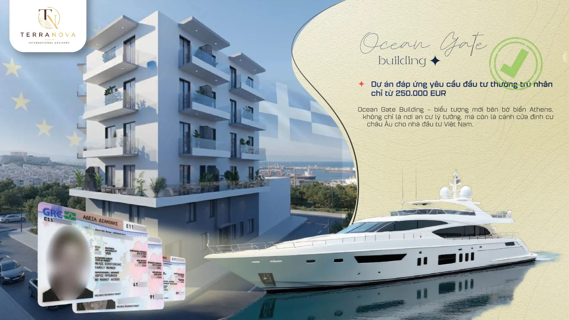 Ocean Gate Building là dự án căn hộ gần cảng Piraeus, kết nối thuận tiện với Athens, phù hợp với nhà đầu tư yêu thích môi trường sống ven biển và khai thác cho thuê dài hạn.