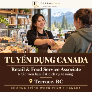 Tuyển dụng Canada: Nhân viên bán lẻ và dịch vụ ăn uống
